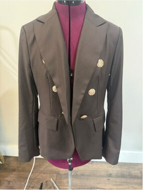New Boston Proper Modern Double Breasted Blazer Brown Fall 6